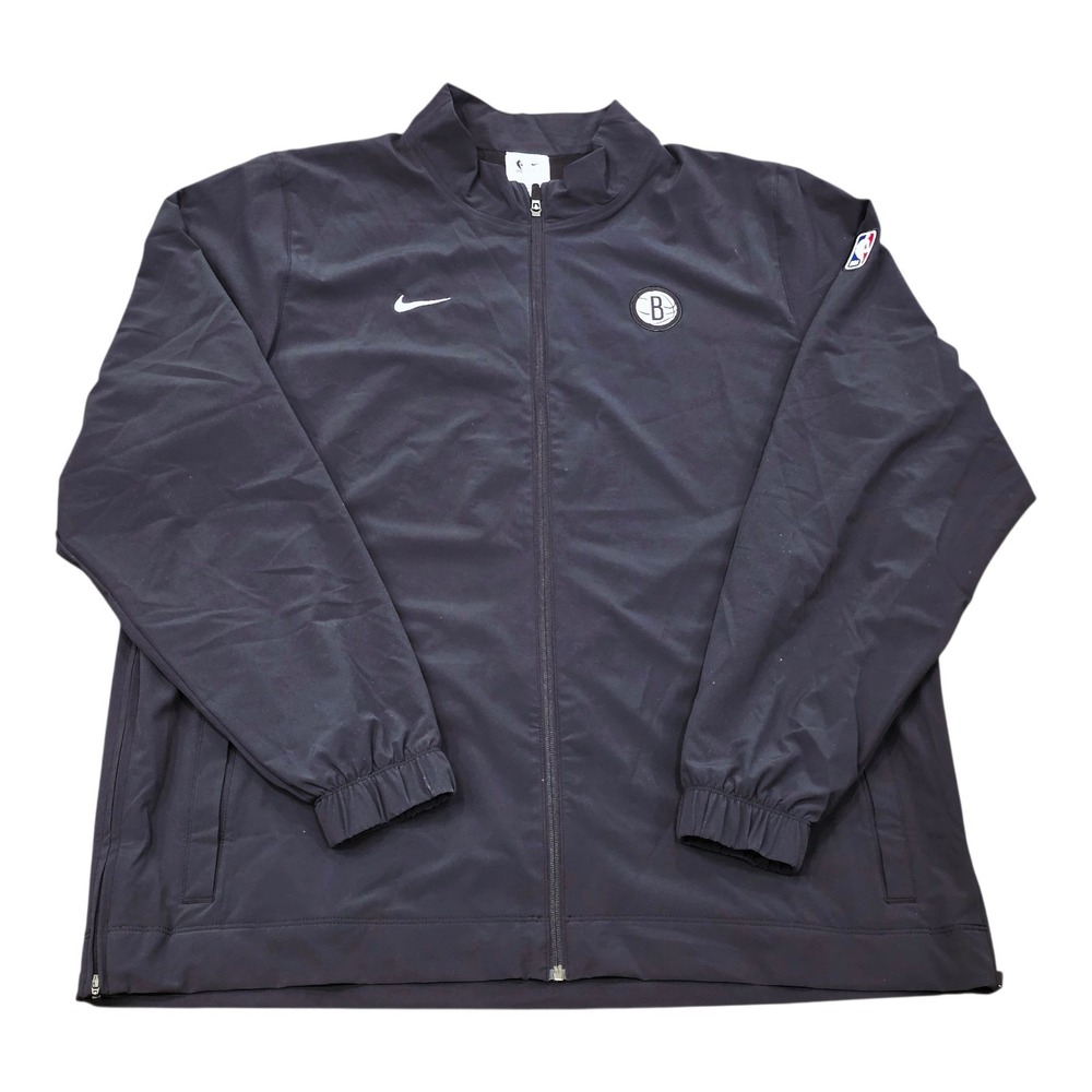 Men's Nike NBA Brooklyn Nets Dri-Fit Full Zip Jacket Black Size 2XLT FB6306-010
